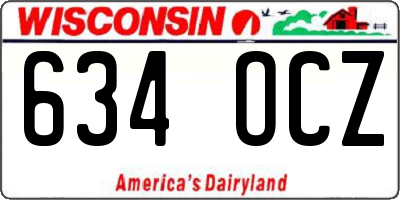 WI license plate 634OCZ
