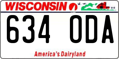 WI license plate 634ODA