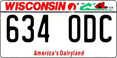 WI license plate 634ODC