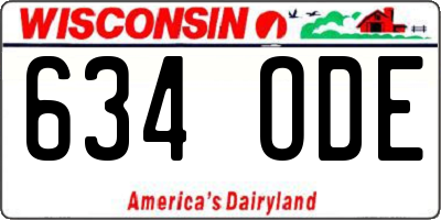 WI license plate 634ODE