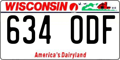 WI license plate 634ODF