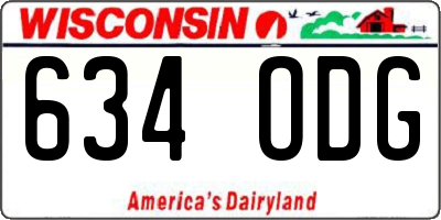 WI license plate 634ODG