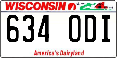 WI license plate 634ODI