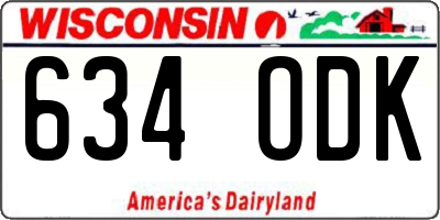 WI license plate 634ODK