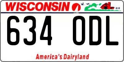 WI license plate 634ODL