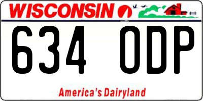 WI license plate 634ODP