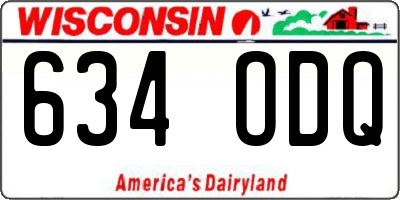 WI license plate 634ODQ
