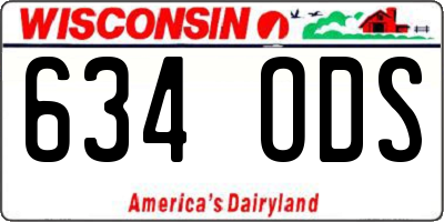 WI license plate 634ODS