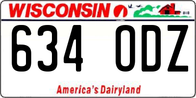 WI license plate 634ODZ
