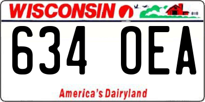 WI license plate 634OEA