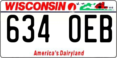 WI license plate 634OEB
