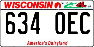 WI license plate 634OEC