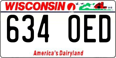 WI license plate 634OED