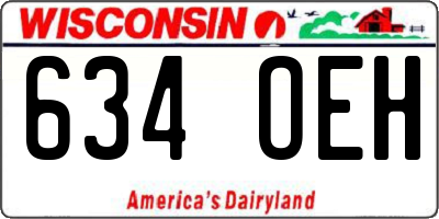 WI license plate 634OEH