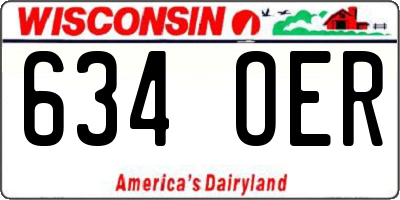 WI license plate 634OER