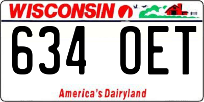 WI license plate 634OET