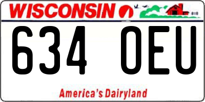 WI license plate 634OEU