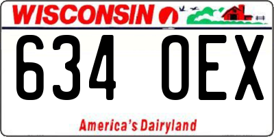 WI license plate 634OEX