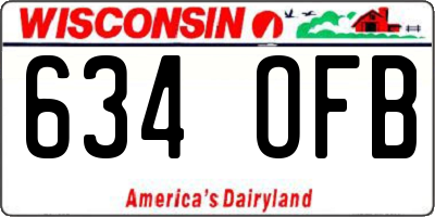 WI license plate 634OFB