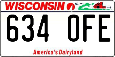 WI license plate 634OFE