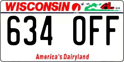 WI license plate 634OFF