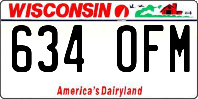 WI license plate 634OFM