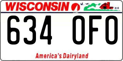 WI license plate 634OFO