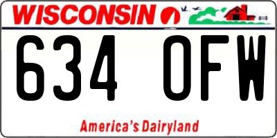 WI license plate 634OFW