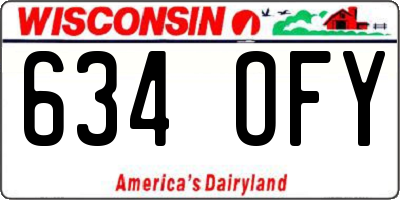 WI license plate 634OFY