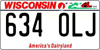 WI license plate 634OLJ