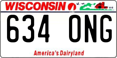 WI license plate 634ONG