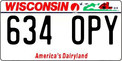 WI license plate 634OPY