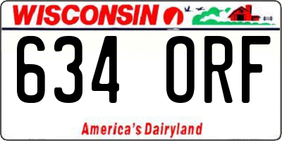 WI license plate 634ORF