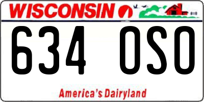 WI license plate 634OSO