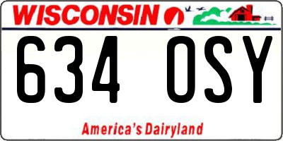 WI license plate 634OSY