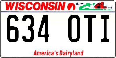 WI license plate 634OTI