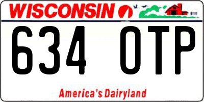 WI license plate 634OTP