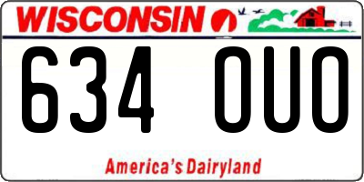 WI license plate 634OUO