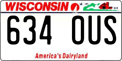 WI license plate 634OUS