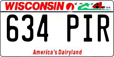 WI license plate 634PIR