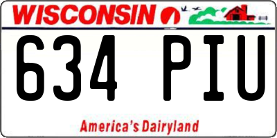 WI license plate 634PIU