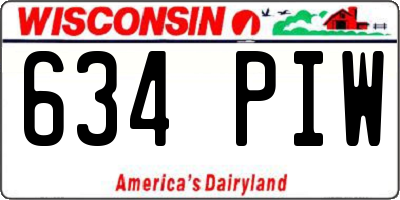 WI license plate 634PIW