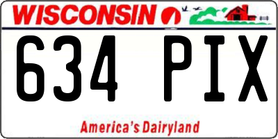 WI license plate 634PIX
