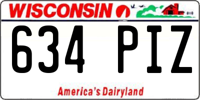 WI license plate 634PIZ