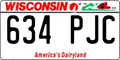 WI license plate 634PJC