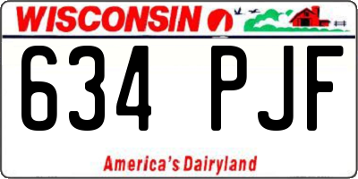 WI license plate 634PJF