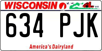 WI license plate 634PJK