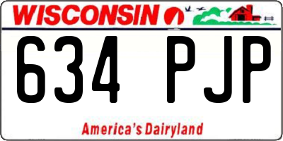 WI license plate 634PJP