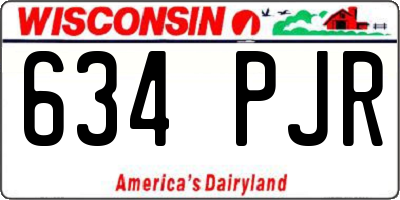 WI license plate 634PJR