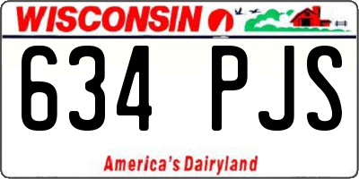 WI license plate 634PJS
